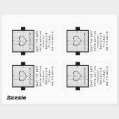 Ebony Heart Wiskunde Graph Save the Date Stickers (Vel)