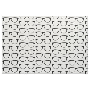 Ebony Hipster Geek Glasses Fabric Stof