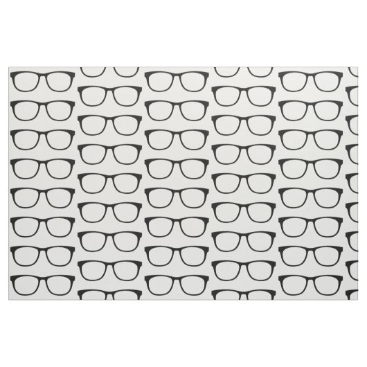 Ebony Hipster Geek Glasses Fabric Stof (Fat Quarter)