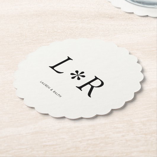 Ebony & Ivory Simple Chic Couple Kartonnen Onderzetters (Gekanteld)