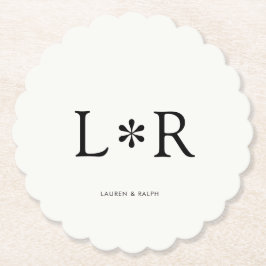 Ebony & Ivory Simple Chic Couple Kartonnen Onderzetters