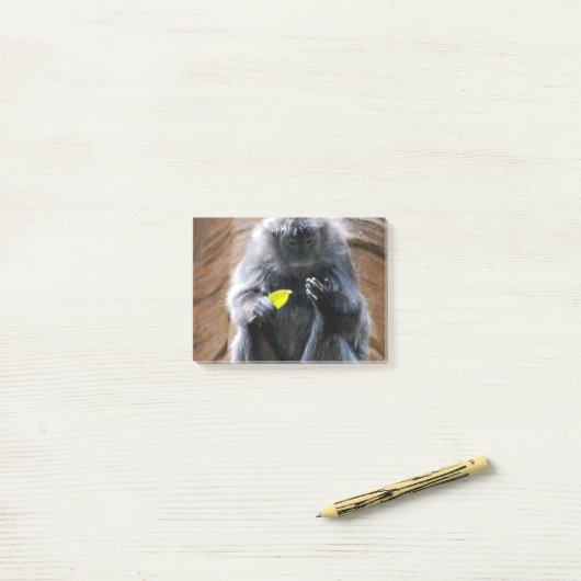 Ebony Langur Post-it® Notes (Op bureau)