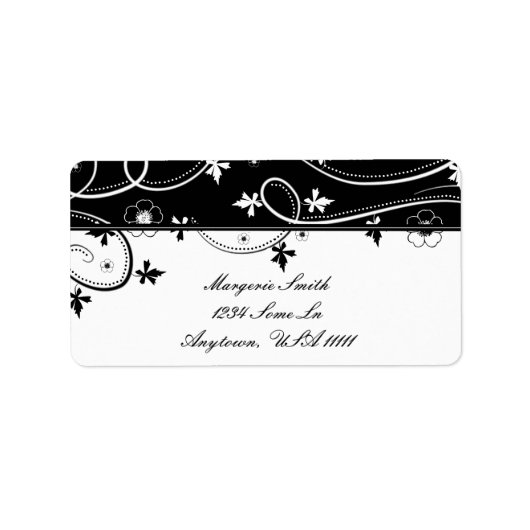 Ebony Leaf Blooms Address Label (Voorkant)
