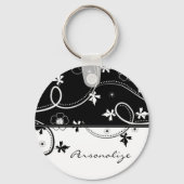 Ebony Leaf Blooms Sleutelhanger (Voorkant)