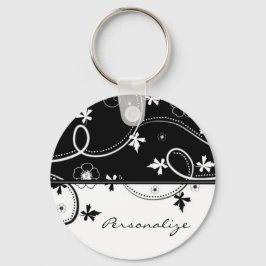 Ebony Leaf Blooms Sleutelhanger