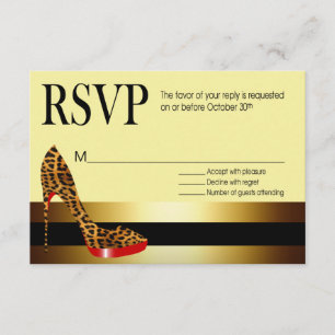 Ebony Leopard Stiletto Stripes RSVP Kaartje