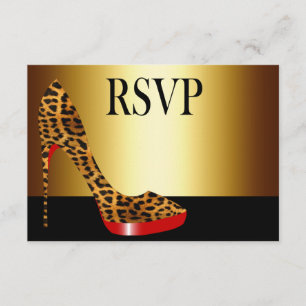Ebony Leopard Stiletto Stripes RSVP Kaartje