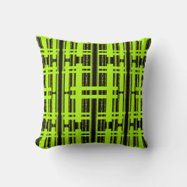 Ebony Lime Modern Afrikaans Zwart & Groen Geometri Kussen