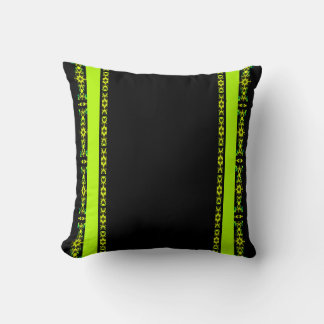 Ebony Lime Modern Afrikaans Zwart & Groen Geometri Kussen