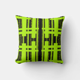 Ebony Lime Modern Afrikaans Zwart & Groen Geometri Kussen