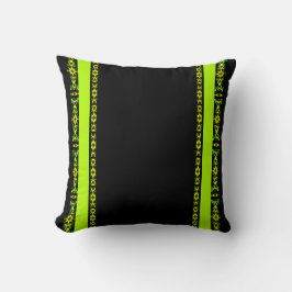 Ebony Lime Modern Afrikaans Zwart & Groen Geometri Kussen