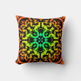 Ebony Lime Modern Afrikaans Zwart & Groen Geometri Kussen