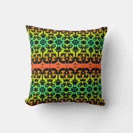 Ebony Lime Modern Afrikaans Zwart & Groen Geometri Kussen