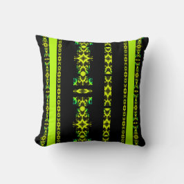 Ebony Lime Modern Afrikaans Zwart & Groen Geometri Kussen