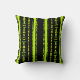 Ebony Lime Modern Afrikaans Zwart & Groen Geometri Kussen