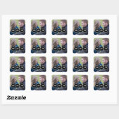 Ebony Moderne Circles Foto slaat de Stickers Datum (Vel)