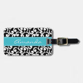 Ebony Monogrammed Elements Print Bagagelabel (Voorkant horizontaal)