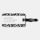 Ebony Monogrammed Elements Print Bagagelabel (Achterkant horizontaal)