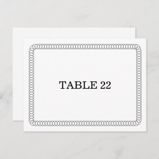 Ebony omcirkeld Briefkaart met gerangschikt tabeln (Voorkant / Achterkant)