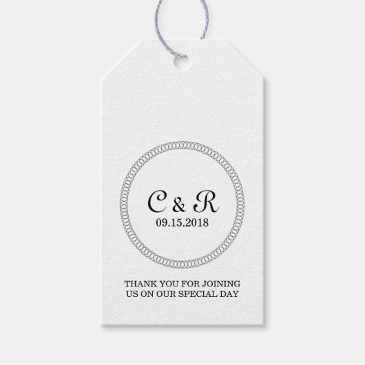 Ebony omcirkelde ronde cadeauLabels (Voorkant)
