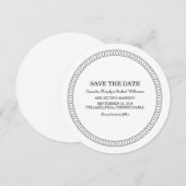 Ebony Omcirkelde Save the Date Uitnodiging (Voorkant / Achterkant)