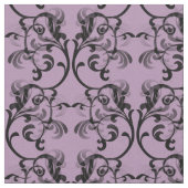Ebony Paars Parisian Damask Pattern Fabric Stof (Close Up)