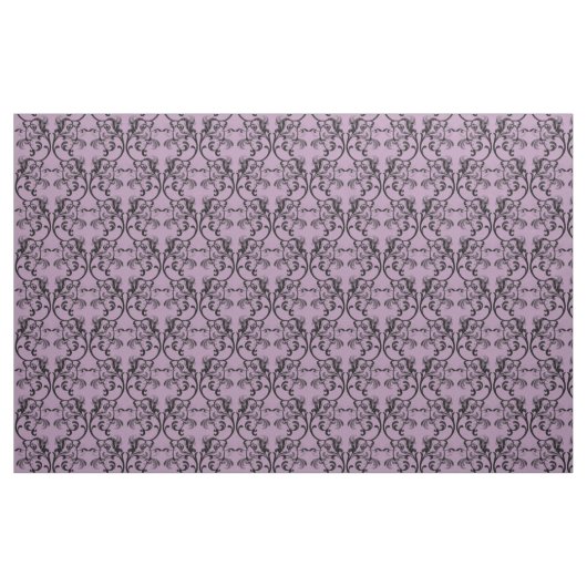 Ebony Paars Parisian Damask Pattern Fabric Stof (Fat Quarter)
