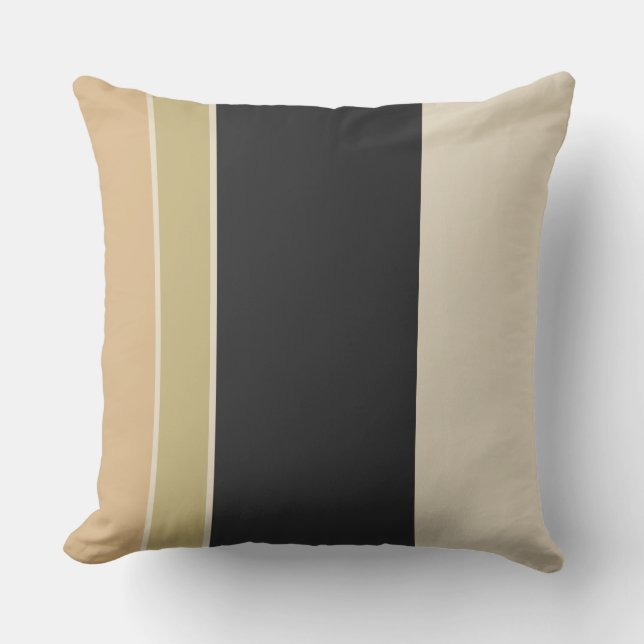Ebony Pearl en Sand Stripes Kussen (Voorkant)