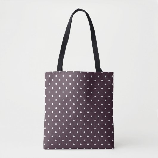 Ebony Roos en witte stippen Tote Bag (Voorkant)