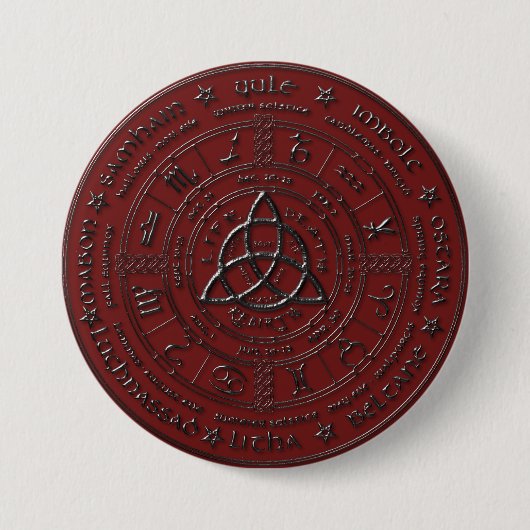 Ebony Ruby Celtic Zodiac Button (Voorkant)
