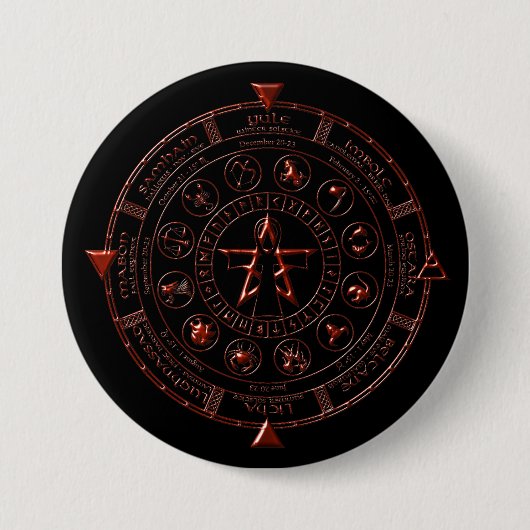 Ebony Ruby Celtic Zodiac Button (Voorkant)