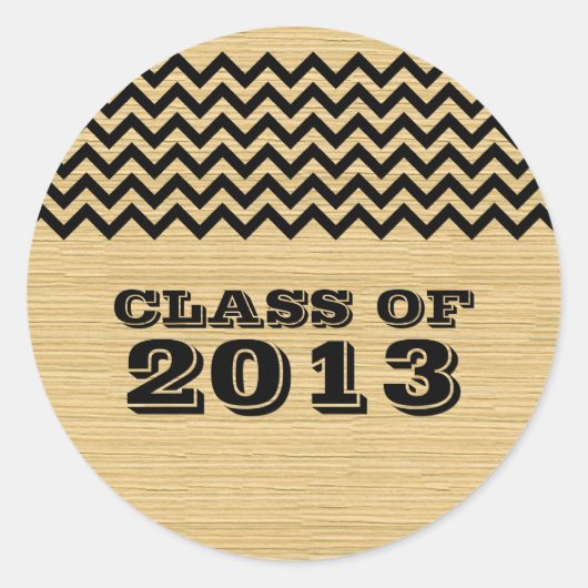 Ebony Rustic Chevron Afstuderen Stickers (Voorkant)