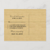 Ebony Rustic Chevron RSVP Briefkaart (Achterkant)