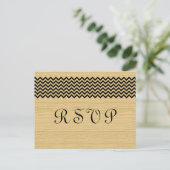 Ebony Rustic Chevron RSVP Briefkaart (Staand voorkant)