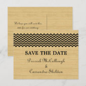 Ebony Rustic Chevron Save the Date Briefkaart (Voorkant / Achterkant)
