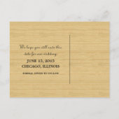 Ebony Rustic Chevron Save the Date Briefkaart (Achterkant)