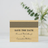 Ebony Rustic Chevron Save the Date Briefkaart (Staand voorkant)