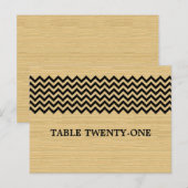 Ebony Rustic Chevron Table Number Briefkaart (Voorkant / Achterkant)