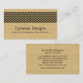 Ebony Rustic Chevron Visitekaartje (Voorkant / Achterkant)