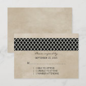 Ebony Rustic Quatrefoil Response Kaart (Voorkant / Achterkant)