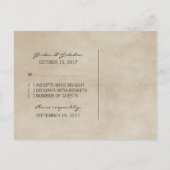 Ebony Rustic Quatrefoil RSVP Briefkaart (Achterkant)