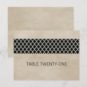 Ebony Rustic Quatrefoil Table Number Briefkaart (Voorkant / Achterkant)