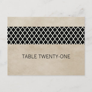 Ebony Rustic Quatrefoil Table Number Briefkaart