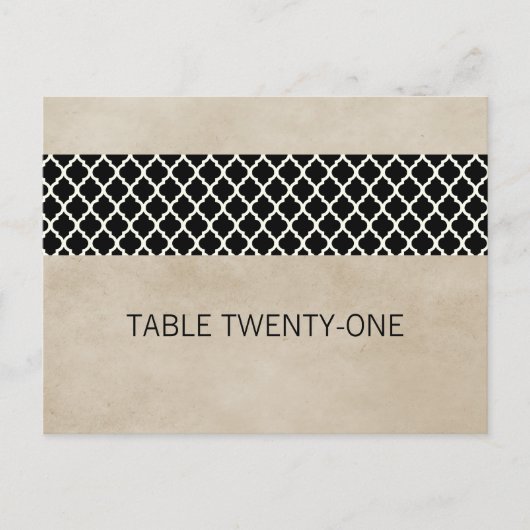 Ebony Rustic Quatrefoil Table Number Briefkaart (Voorkant)