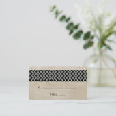 Ebony Rustic Quatrefoil Wedding Place Card Plaatskaartje (Staand voorkant)