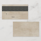 Ebony Rustic Quatrefoil Wedding Place Card Plaatskaartje (Voorkant / Achterkant)