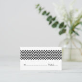 Ebony Simple Chevron Place Card Plaatskaartje (Staand voorkant)