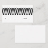 Ebony Simple Chevron Place Card Plaatskaartje (Voorkant / Achterkant)
