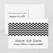 Ebony Simple Chevron Save the Date Briefkaart (Voorkant / Achterkant)