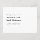 Ebony Simple Chevron Save the Date Briefkaart (Achterkant)